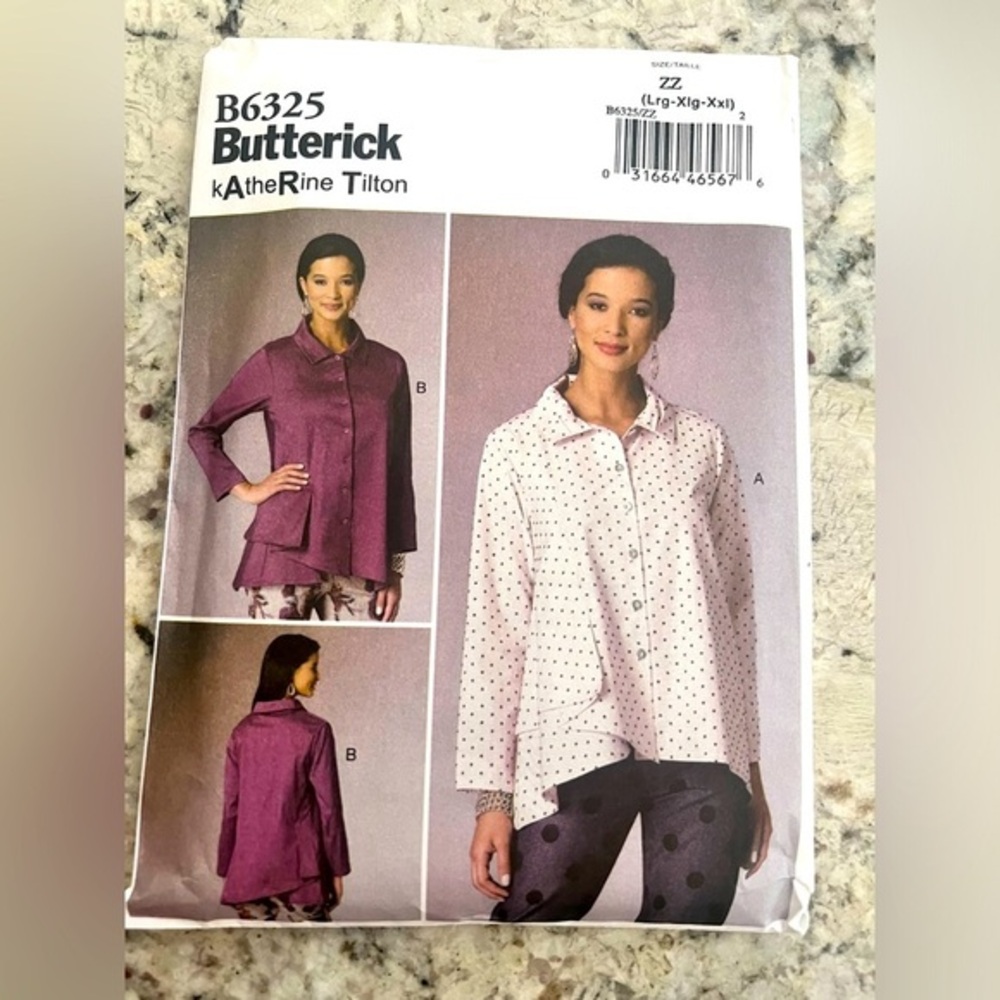 Butterick B 6325 Katherine Tilton uncut, sewing pattern size Lt- XXL and XS-Med